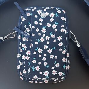 Kate Spade NWOT Dark Blue Floral Crossbody / Bum Bag